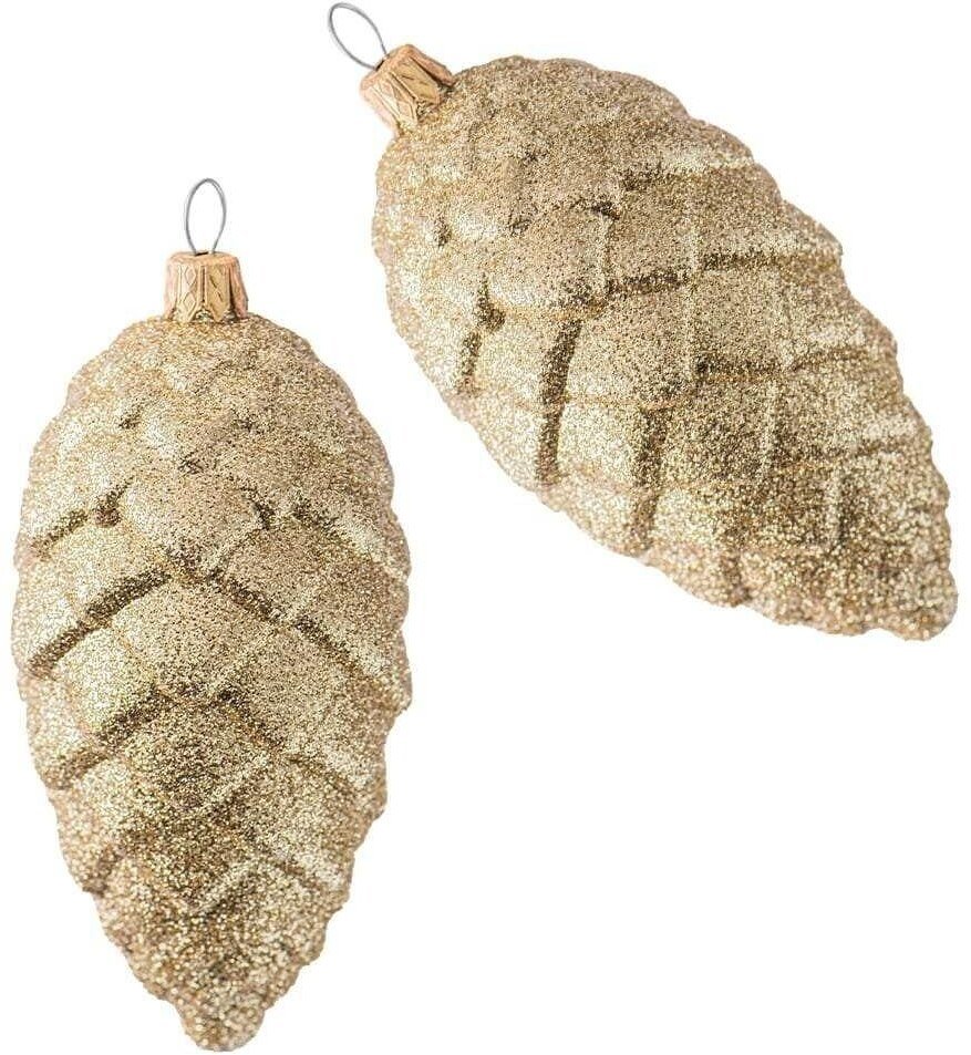 Ozdoby świąteczne szyszki złote 2szt