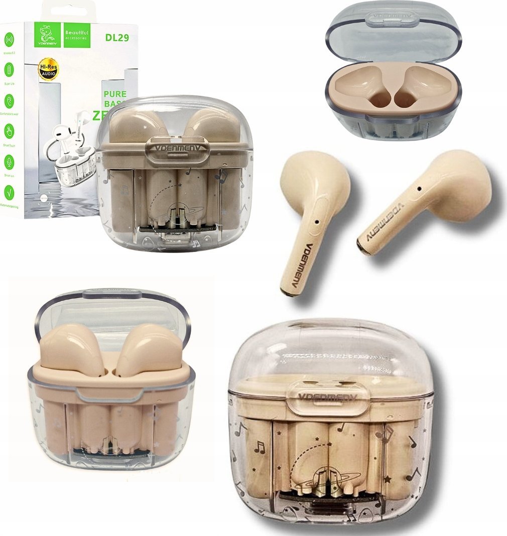 Słuchawki Vega SŁUCHAWKI BLUETOOTH DENMEN EARBUDS JASNOŻÓŁTY DL29 TWS>