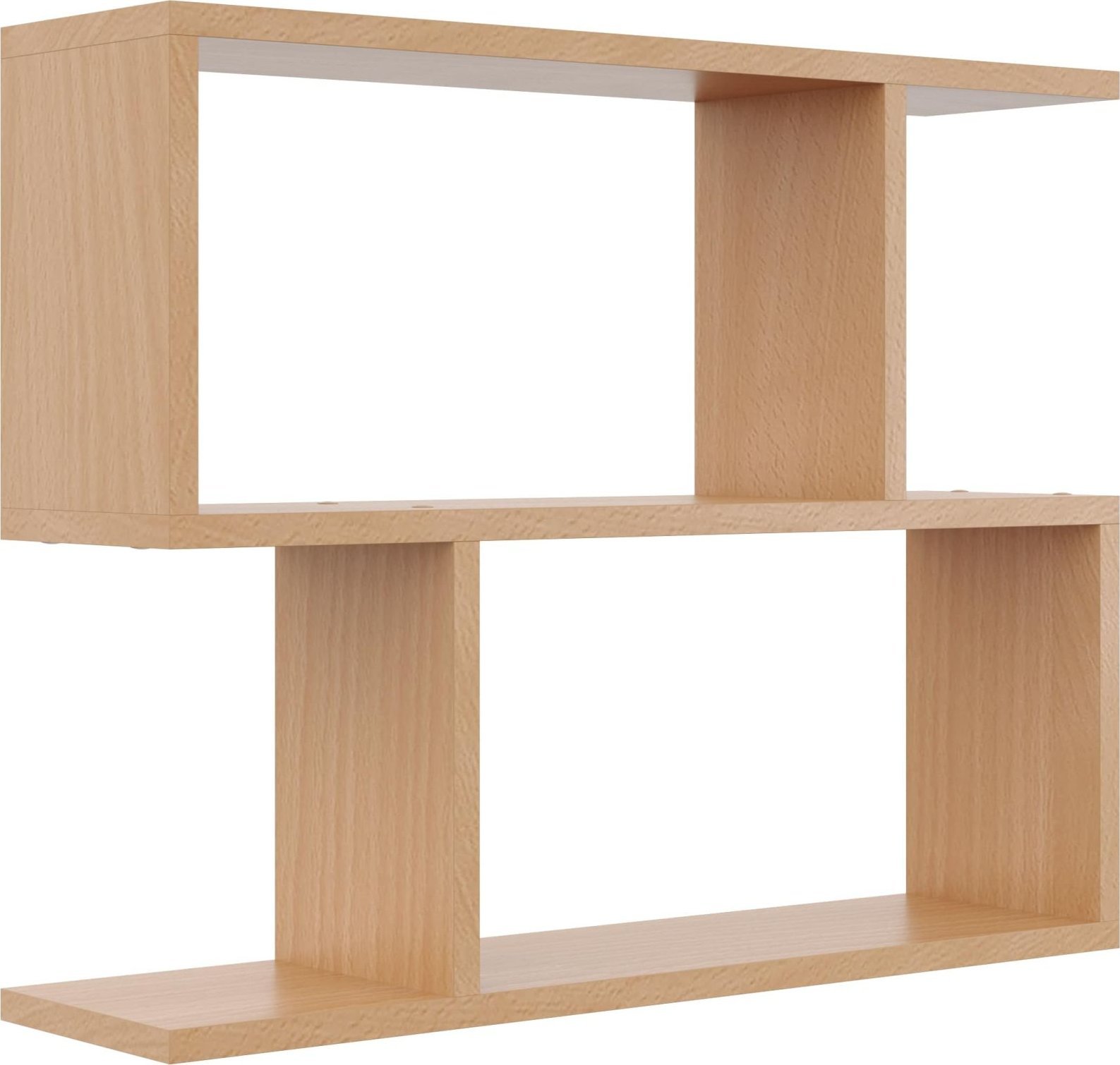 Tyletegotu Geometryczna półka wisząca, regał, 70x18x55 cm, buk, mat