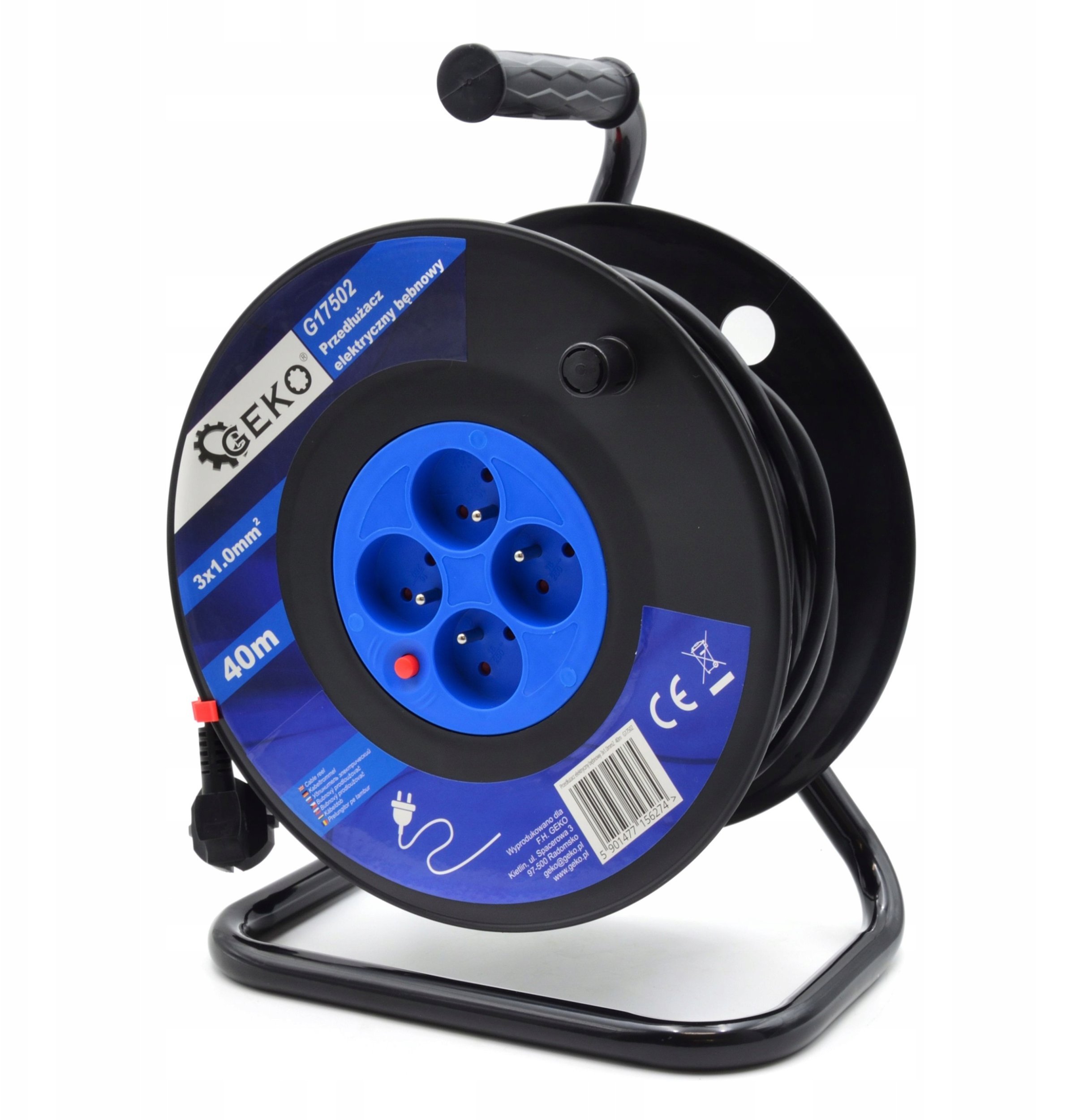 Przedłużacz elektryczny bębnowy 3x1.0mm2 40m (1)