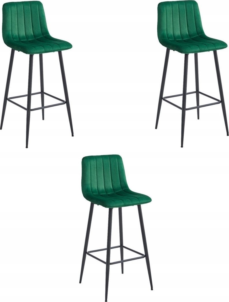 Leobert Hoker POZZA - ciemna zieleń aksamit / nogi czarne x 3