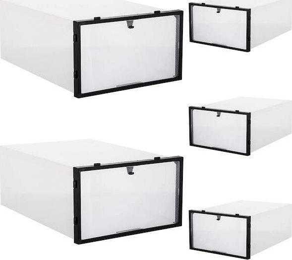 Springos Organizer na buty 30,5x21x12,5 cm zestaw 5 szt. pojemnik z otwieraną klapą UNIWERSALNY