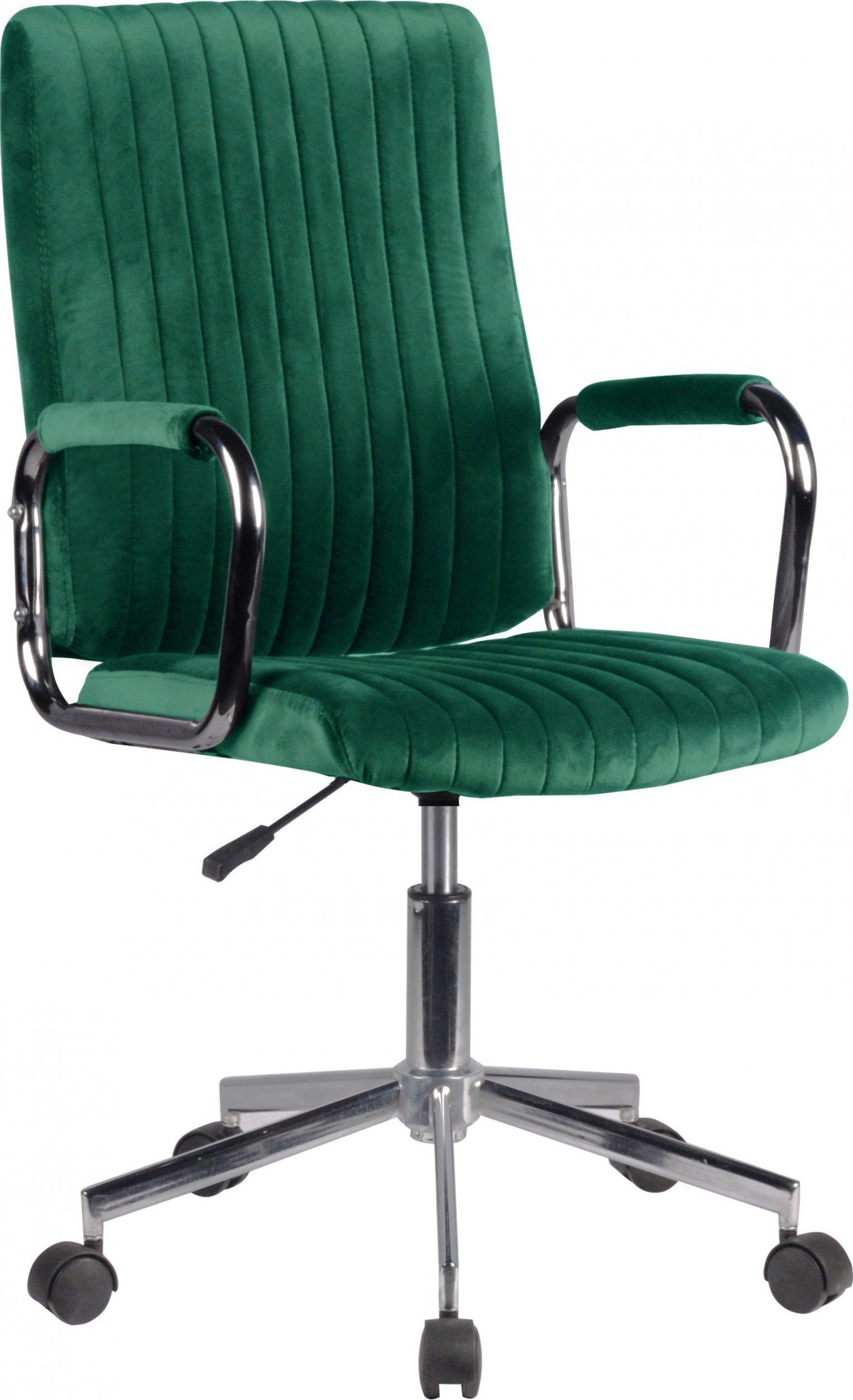 Krzesło biurowe Fabryka Mebli Akord Krzesło welurowe obrotowe FD-24 - Butelkowa Zieleń