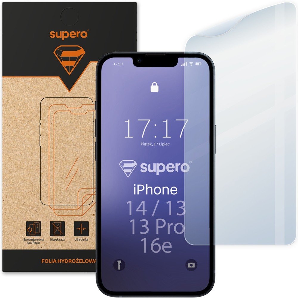 Folia hydrożelowa Supero do iPhone 16e/14/13 Pro/13