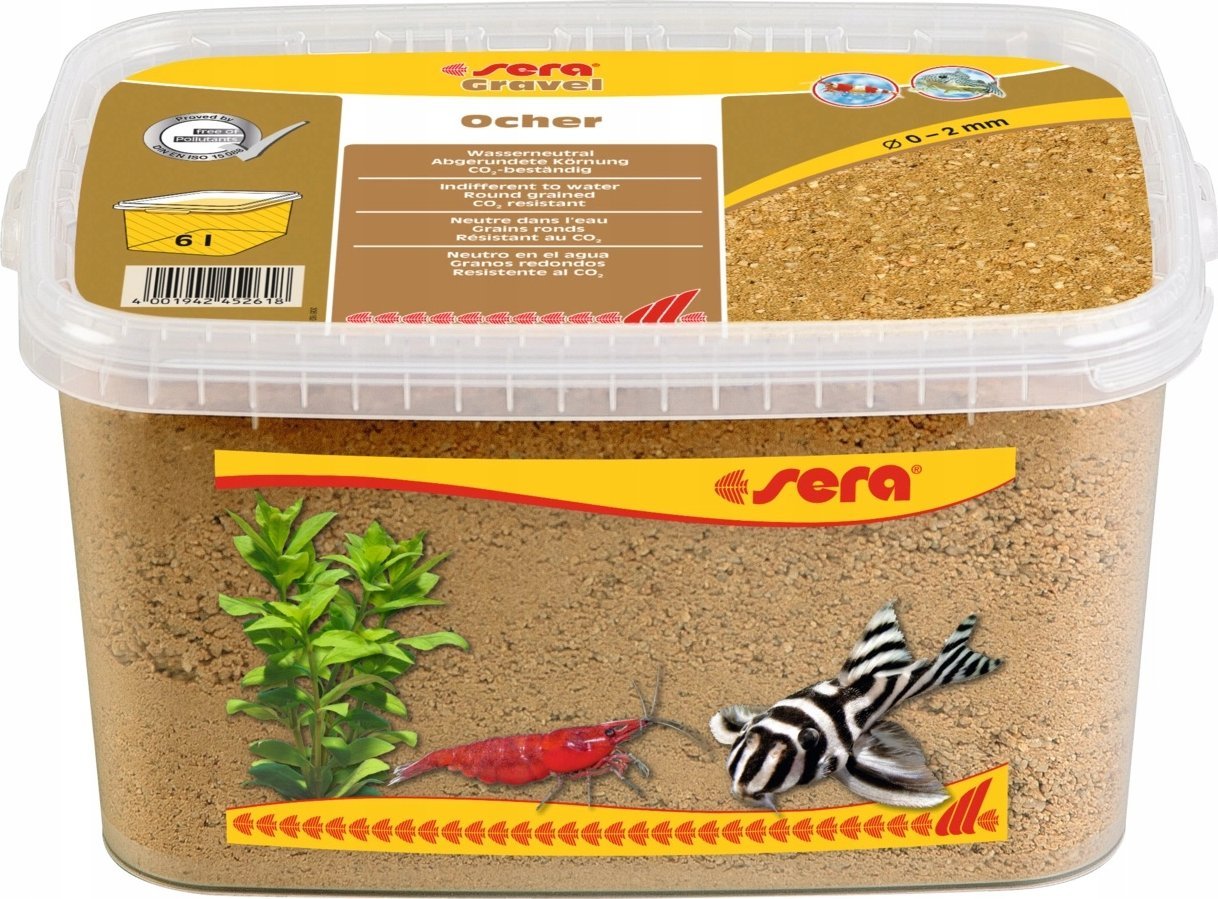 Sera Żwirek do akwarium Gravel Ocher O 0 - 2 mm 6 l, ochra