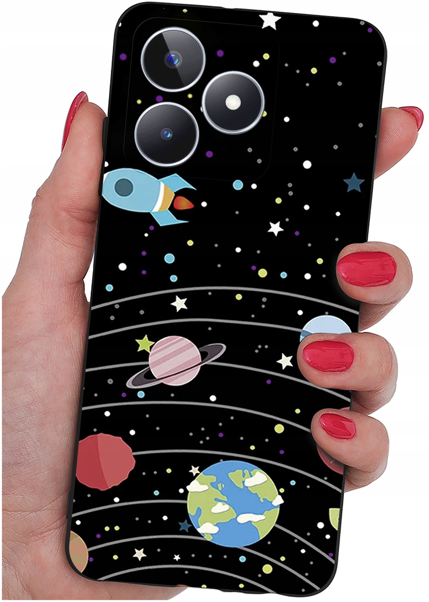 krainaGSM ETUI do Realme C51| C53 WZORY SILIKONOWE MATT CASE + SZKŁO 9H