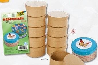 Pudełko mini koło naturalne 8x4cm