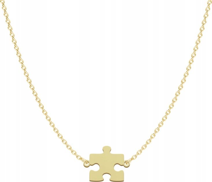 Radziszewska Jewellery Prezent Naszyjnik Złoty Puzzel 925 Łańcuszek z Puzzlem GRAWER GRATIS