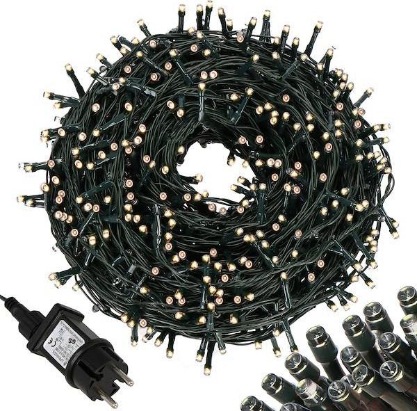 Lampki choinkowe Springos 1000 LED białe ciepłe