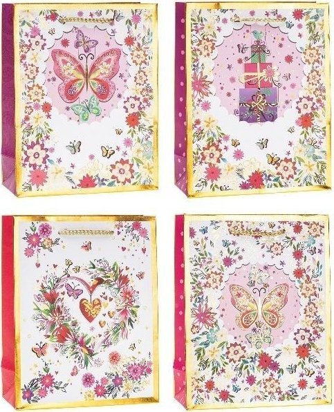 Torebka ozdobna 26x32x10 mix ROZETTE