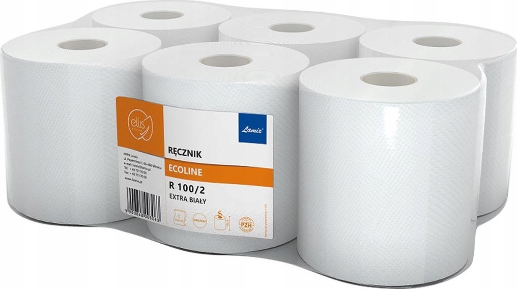 Ellis Ręcznik w rolce Ellis 100m 2w makulatura białe (6)