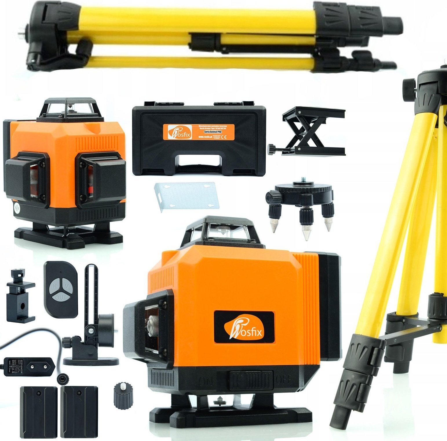 Rosfix LASER KRZYŻOWY POZIOMICA 360 16L + STATYW TYCZKA