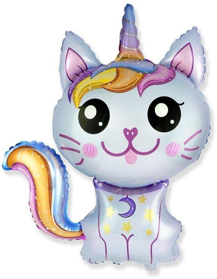 Balon foliowy 61cm Magiczny kot niebieski