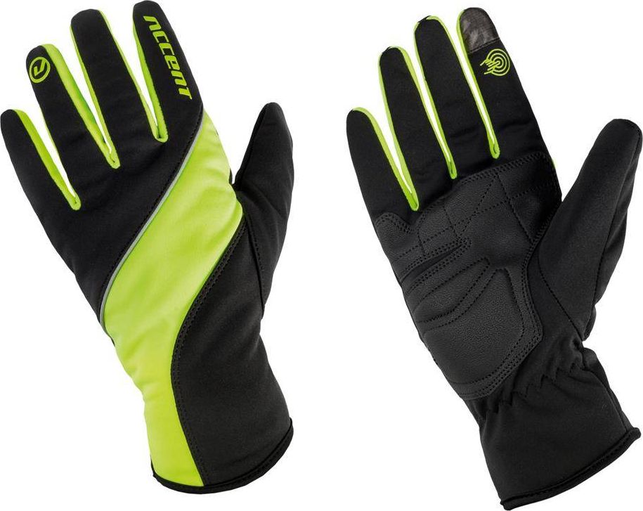 Accent Rękawiczki Accent Windstar ocieplane czarno-neonowe S