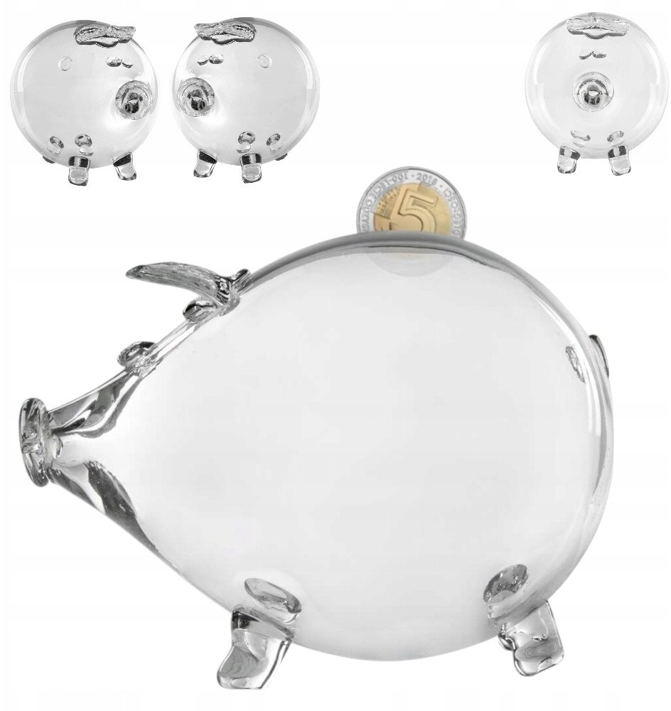 Cup&You SKARBONKA ŚWINKA duża szklana bezbarwna GRUBE SZKŁO