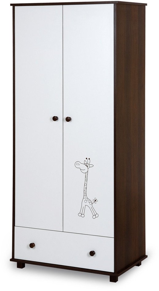 Szafa dwudrzwiowa SAFARI ŻYRAFKA biel-orzech