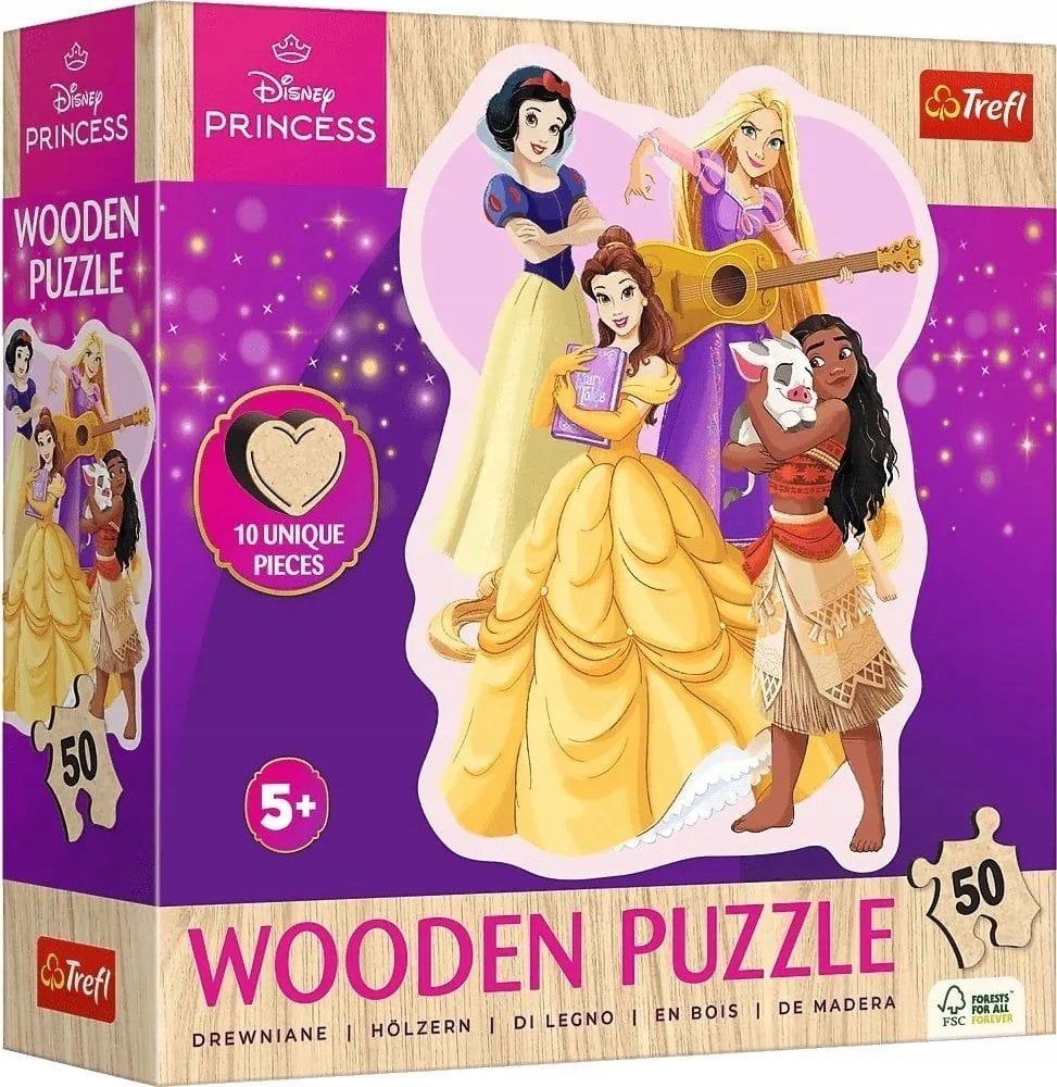 Trefl Puzzle drewniane Disney Urocze Księżniczki 50 elementów (20257)