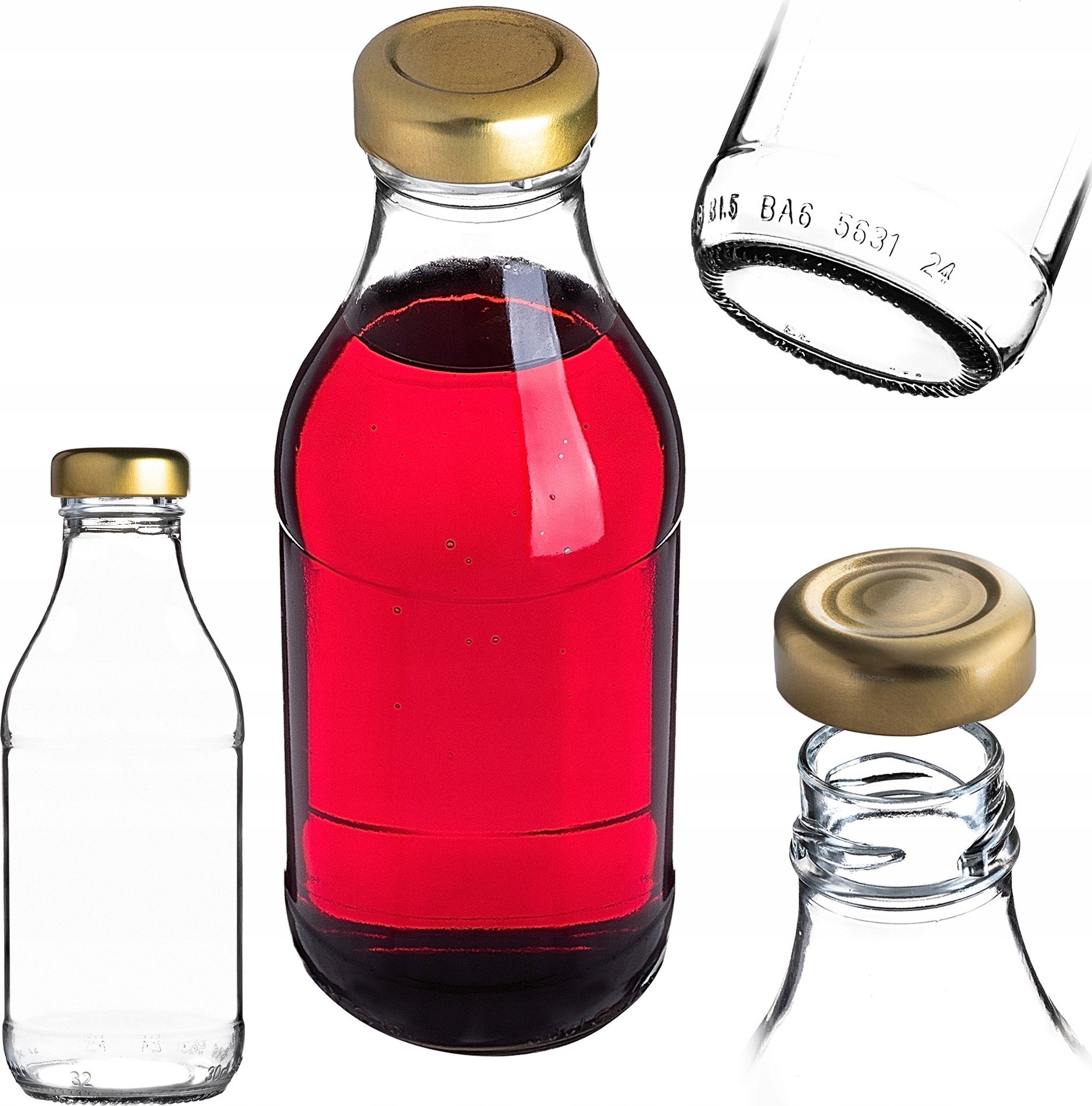 Butelka Na Nalewki 330ml Bimber Z Zakrętką Wódkę Sok Szklana 1szt Soki