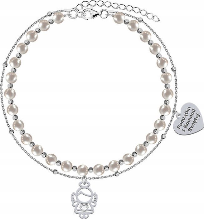 Radziszewska Jewellery I KOMUNIA ŚWIĘTA Bransoletka z Aniołkiem srebro GRAWER GRATIS