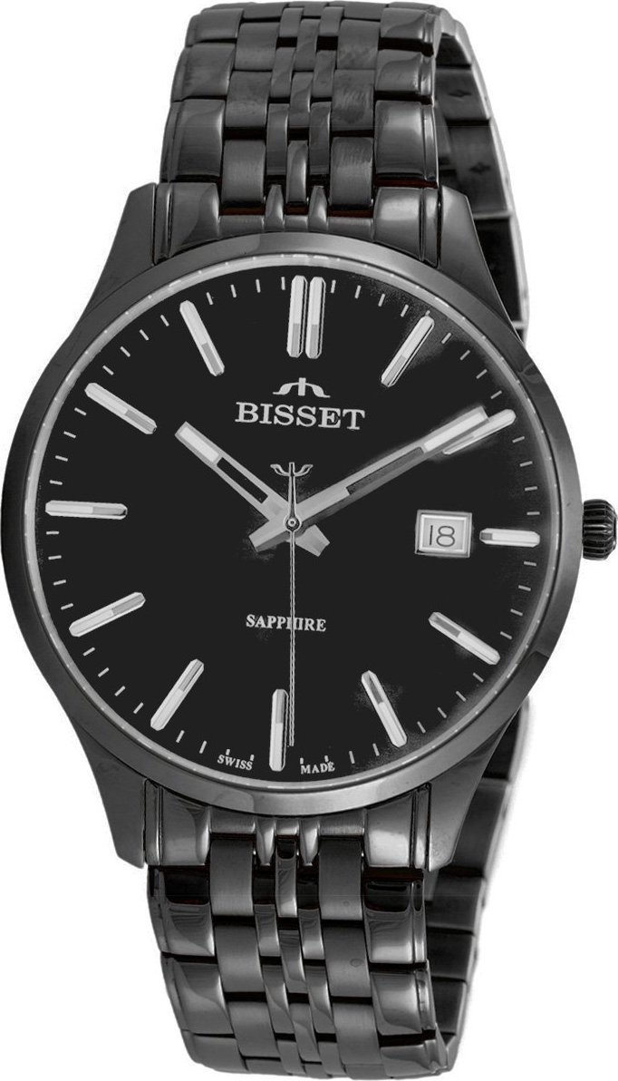 Zegarek Bisset Szwajcarski zegarek męski Bisset BSDF38 szafirowe szkło grafitowy