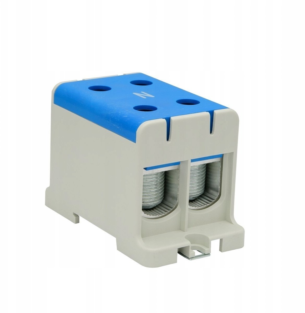 Elektro-Plast Blok rozdzielacz odgałęźny 2x1-biegunowy AL/CU 35-150mm2 niebieskI montaż płaski i na szynę TH WLZ35/2x150/n 48.215