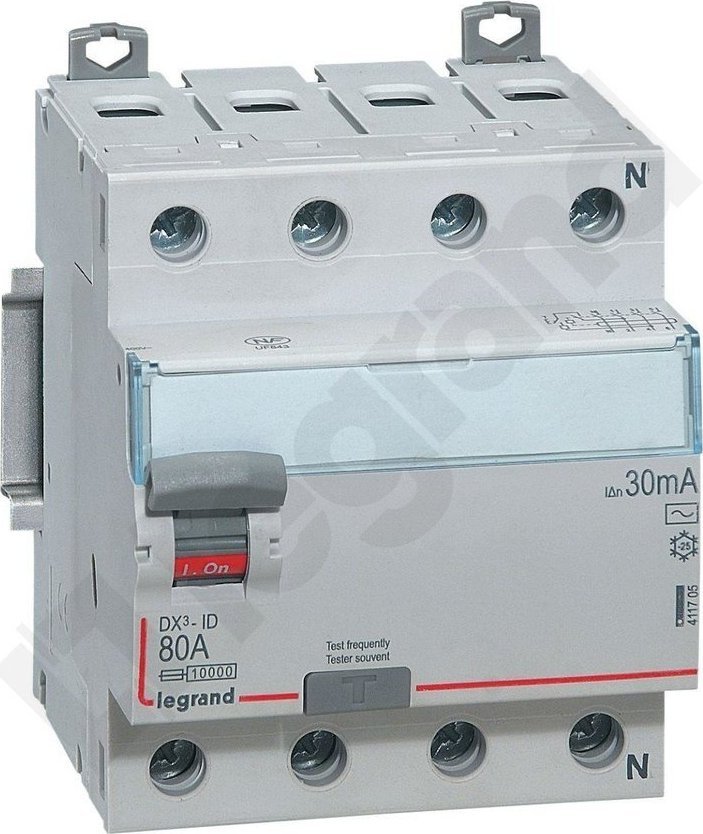 Legrand Wyłącznik różnicowoprądowy P304 4P 80A 30MA TYP AC DX3
