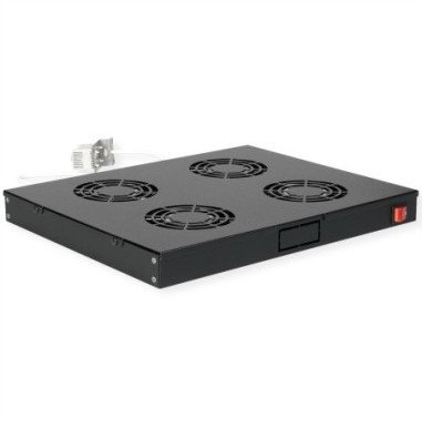 Jednostka wentylatora ROLINE 19 cali 4 wentylatory, termostat czarny