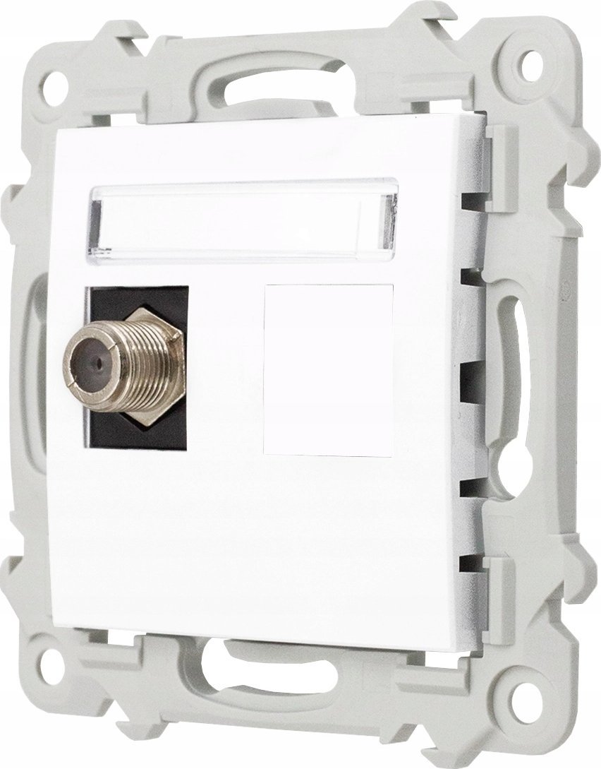 Ospel Gniazdo antenowe Ospel Szafir GPA-1ZF/m/00 typu F pojedyncze białe