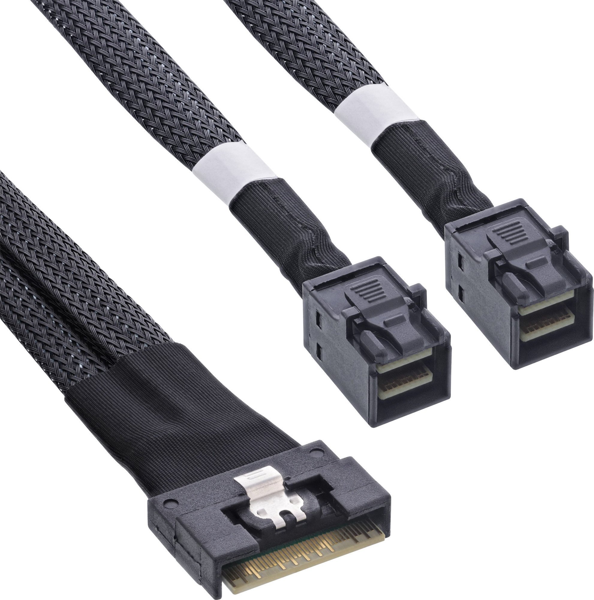 InLine InLine® Slim SAS cable, SFF-8654 8i to 2x SFF-8643, 0.5m