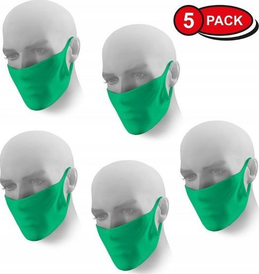 Maska ochronna wielorazowa Antywirusowa Dwuwarstwowa Zielona 5 szt. - Maseczka uniwersalny