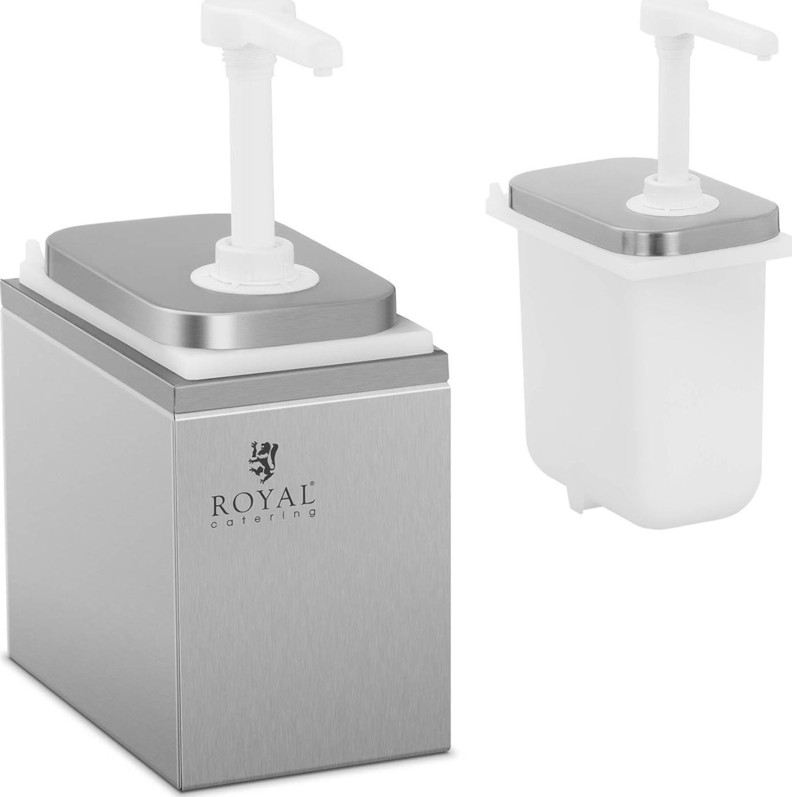 Royal Catering Dyspenser dozownik do sosów z pompką ze stali nierdzewnej 2 l