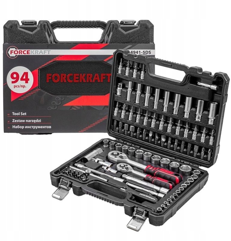 Zestaw narzędzi 94el. 1/4" i 3/8" (6-kątnych) (4-22mm)