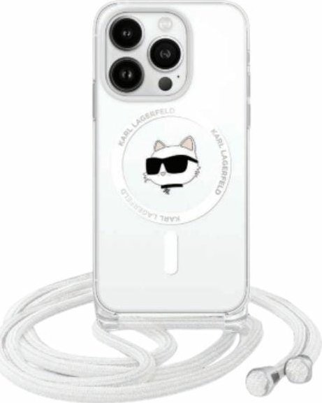 Karl Lagerfeld Karl Lagerfeld KLHMP16SHCCHNT iPhone 16 6.1" hardcase transparent IML Choupette Head & Cord Magsafe