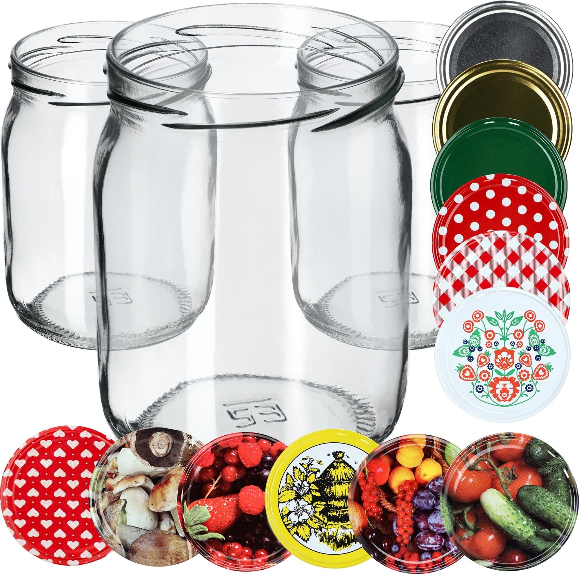 Kadax 48x Słoik Szklany 540ml Słoiki Dżem + Wieczko fi82