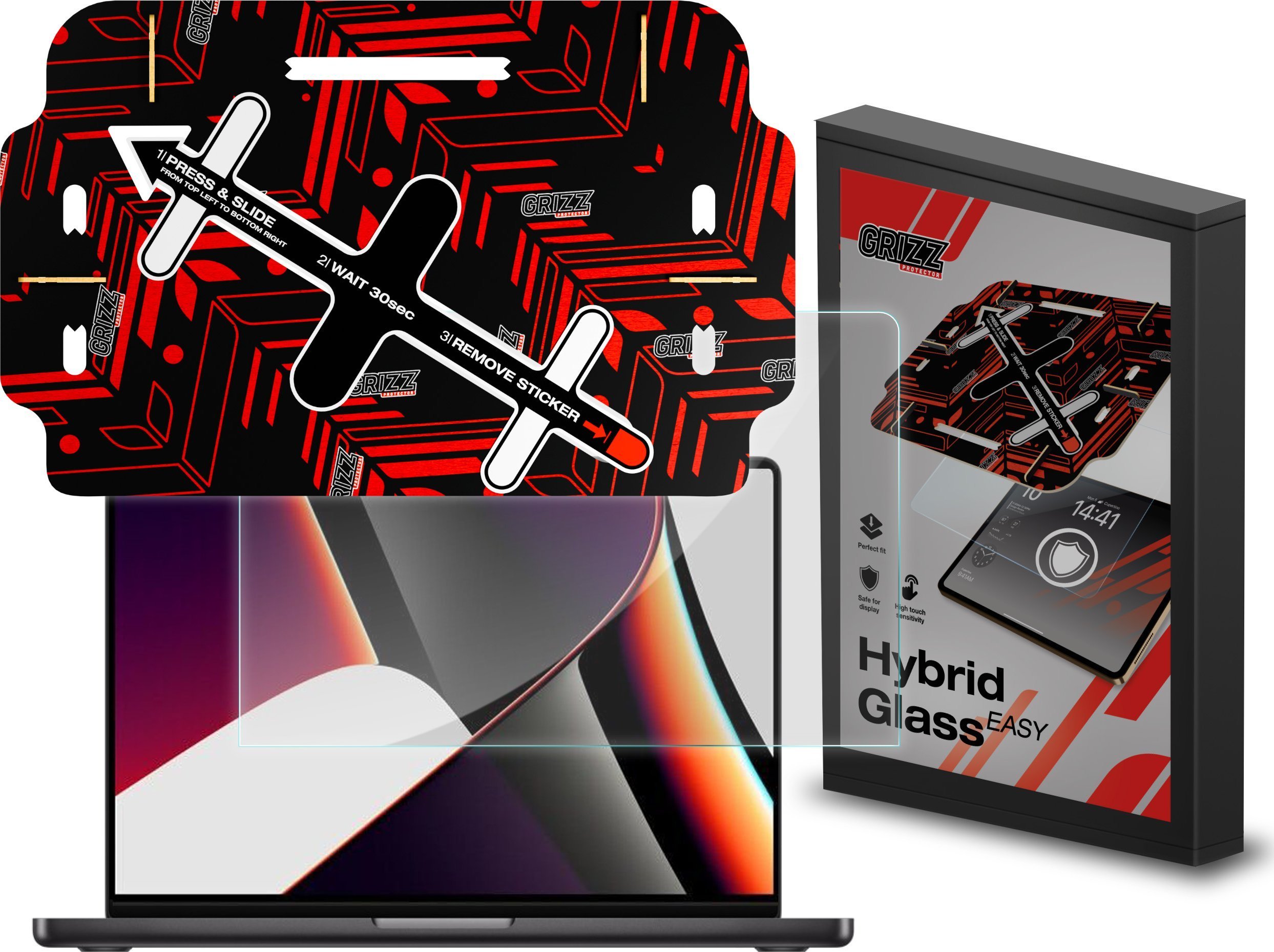 Szkło hybrydowe GrizzGlass HybridGlass Easy do Apple MacBook Pro 16" M4 Pro 2024