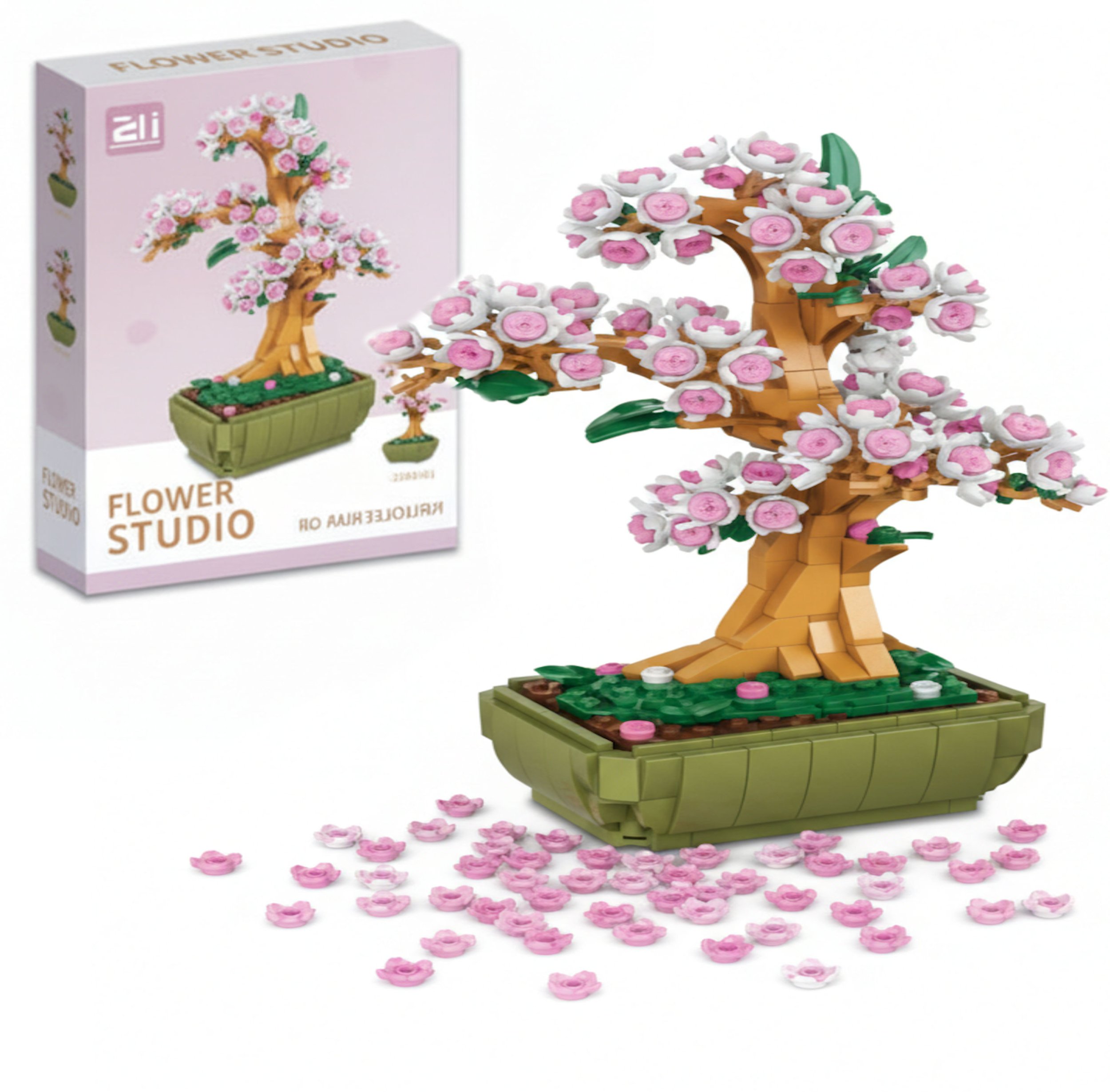 Coil klocki konstrukcyjne zestaw 563 el.elementy kwiat wiśni w donicy