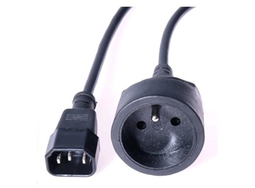 Kabel zasilający PremiumCord PREMIUMCORD Kabel napájecí 230V prodlužovací 23 cm s EURO konektorem do UPS - ppu1-01