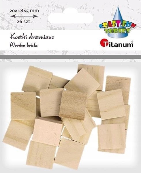 Titanum Kostki drewniane płytki 18x20x5mm 26szt