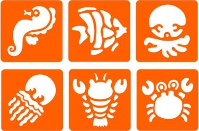 Graine Creative Zestaw 6 szablonów Wodny Świat