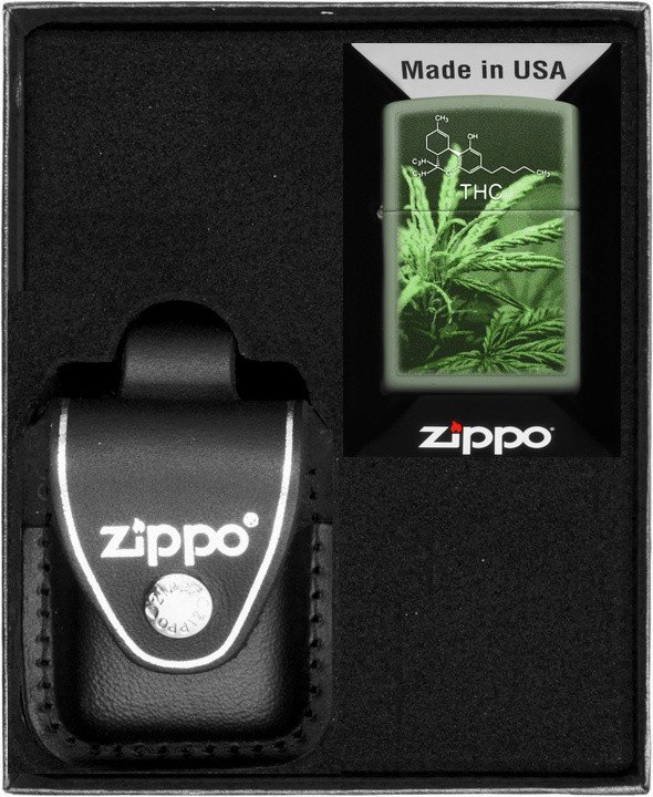 Zestaw ZIPPO Zapalniczka THC CANNABIS DESIGN Prezentowy No3