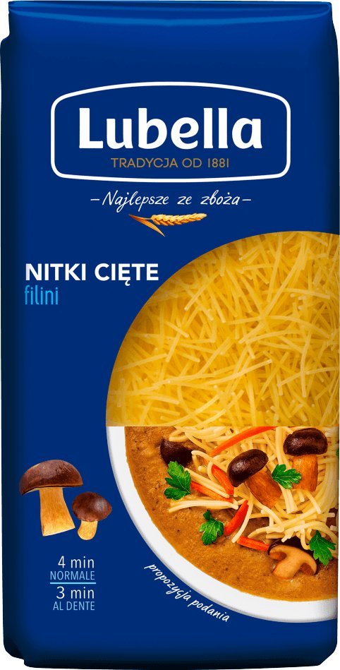 Lubella Lubella Filini Makaron Nitki cięte 400 g