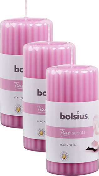 Bolsius Świeca pieńkowa walec BOLSIUS True Scents 33H 12CM 3szt. MAGNOLIA