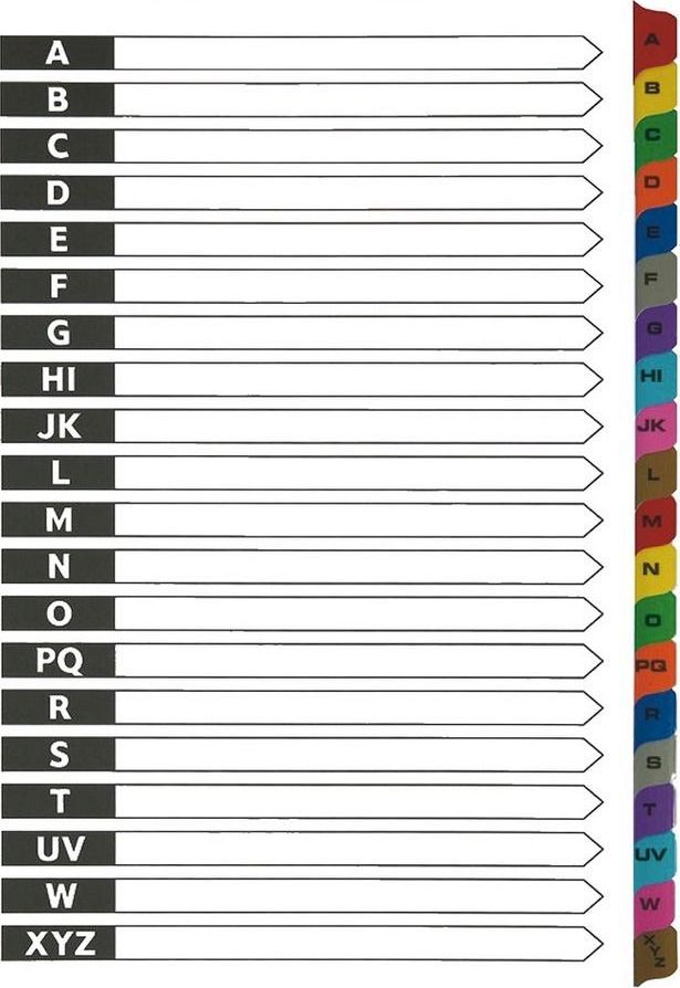 D.Rect Przekładki kartonowe A4 A-Z index laminowany