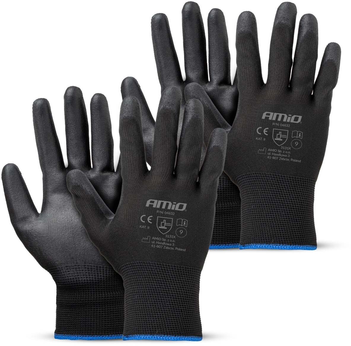 Rękawice ochronne poliuretanowe rozmiar 9 3131x 4szt. amio-04632