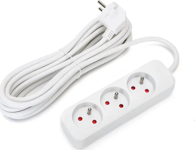 Aigostar Listwa zasilająca na 3 gniazda typu francuskiego bez przełącznika Listwa zasilająca na 3 gniazda typu francuskiego bez przełącznika