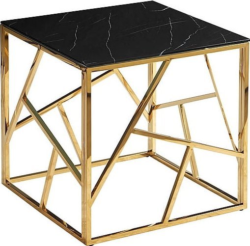 SIGNAL MEBLE Ława ESCADA B II 55x55 czarna/złoty