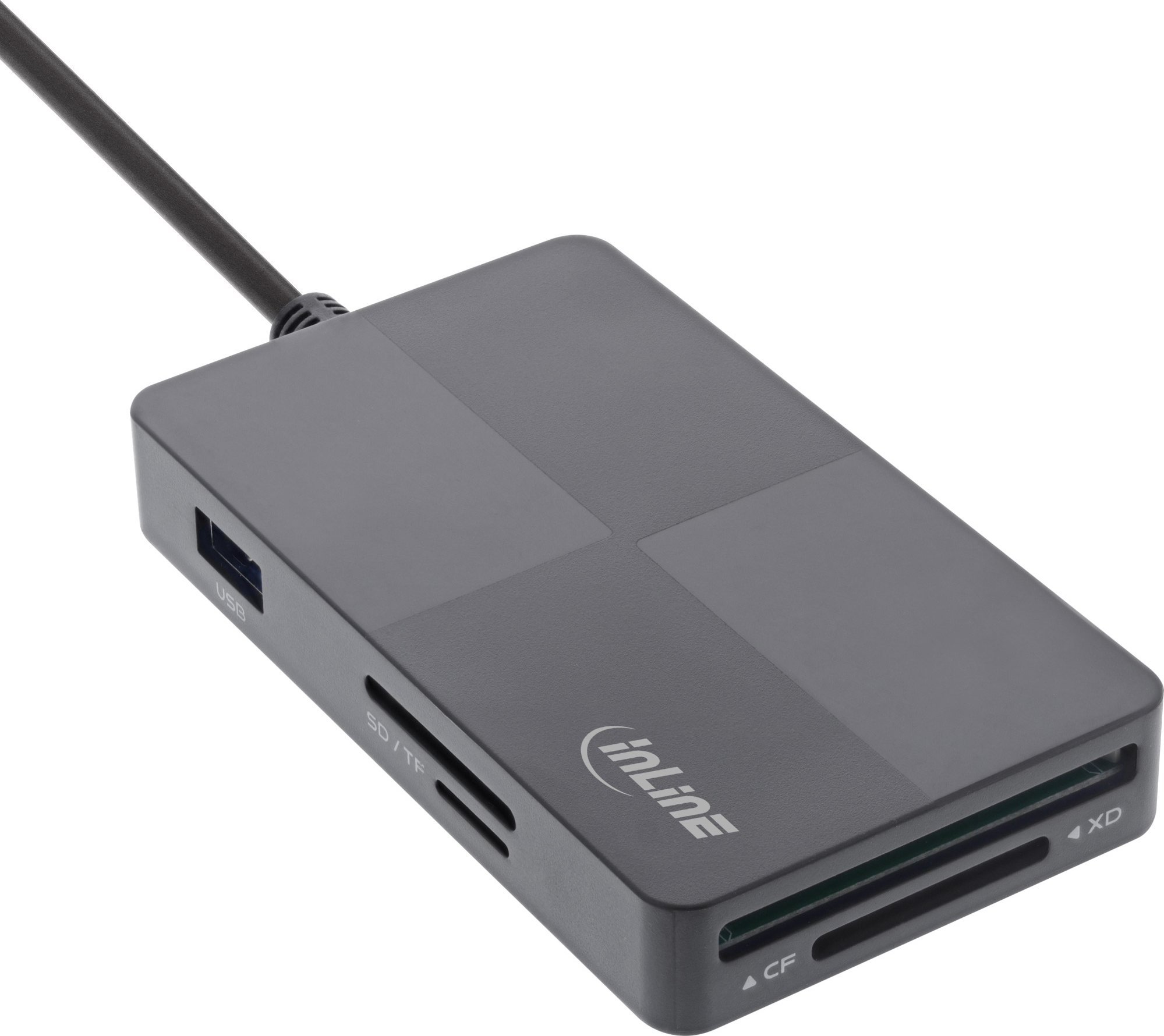 Czytnik InLine InLine® USB 3.2 Multi Cardreader Hub, SD/TF/MS/XD/CF, 3-port USB-A, Dual