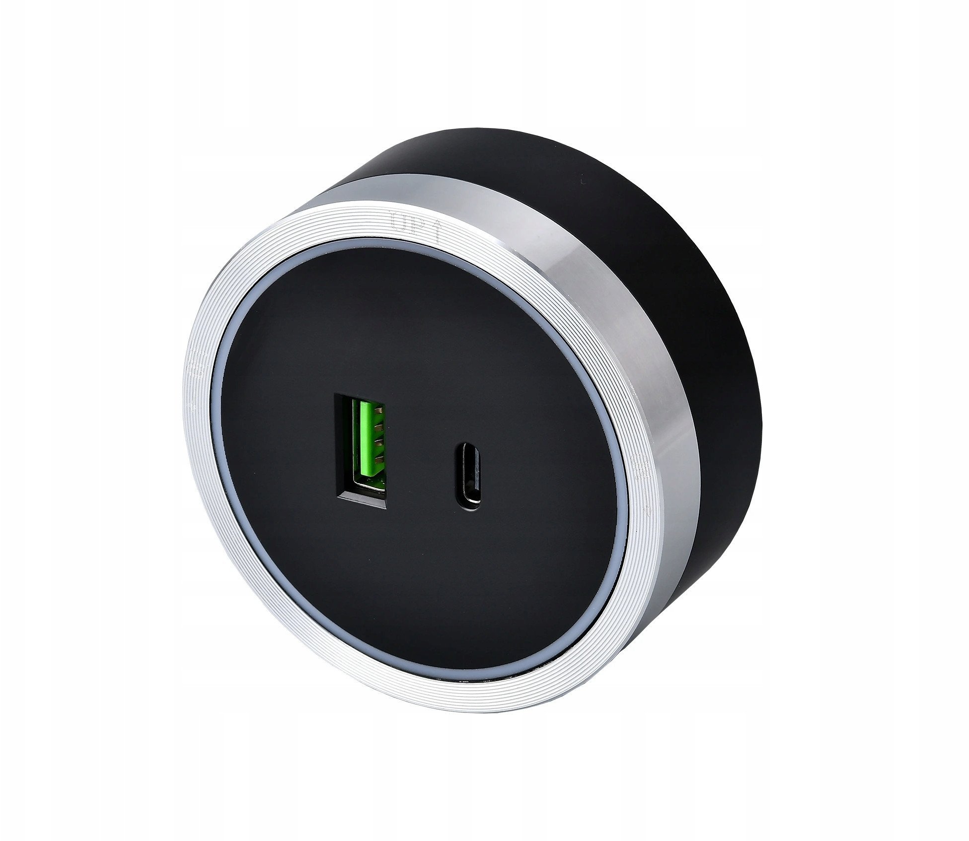 Viking zásuvkový modul A60, 1x USB-A, 1x USB-C, PD, stříbrno-černá