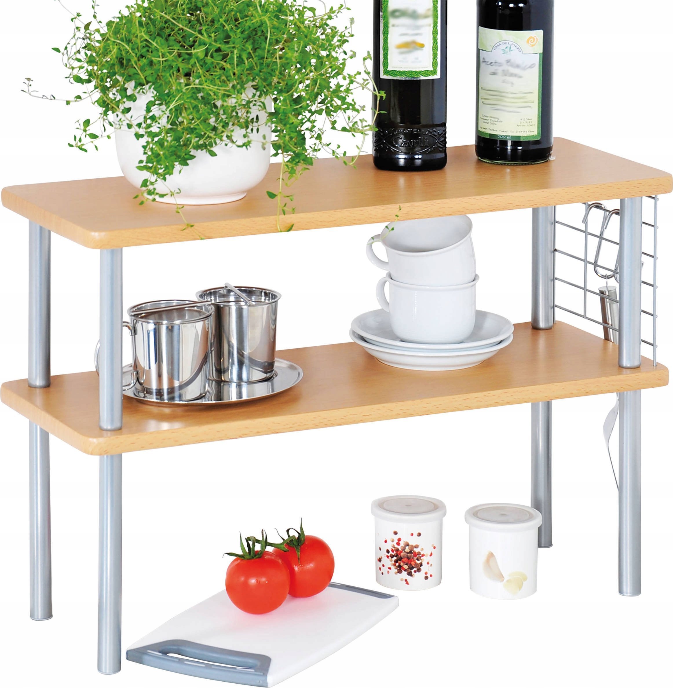 Kesper Półka kuchenna na blat, 2-poziomowa, drewno bukowe, Kesper