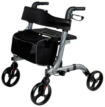 CHODZIK REHABILITACYJNY BALKONIK CZTEROKOŁOWY LIZBONA Z SIEDZISKIEM I KOSZEM NA ZAKUPY